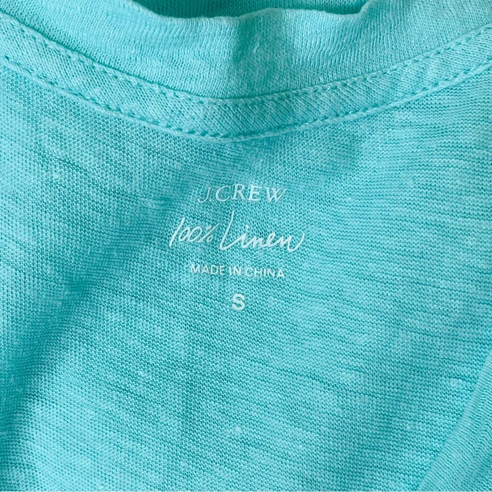 J. Crew Linen Tank Seafoam Blue